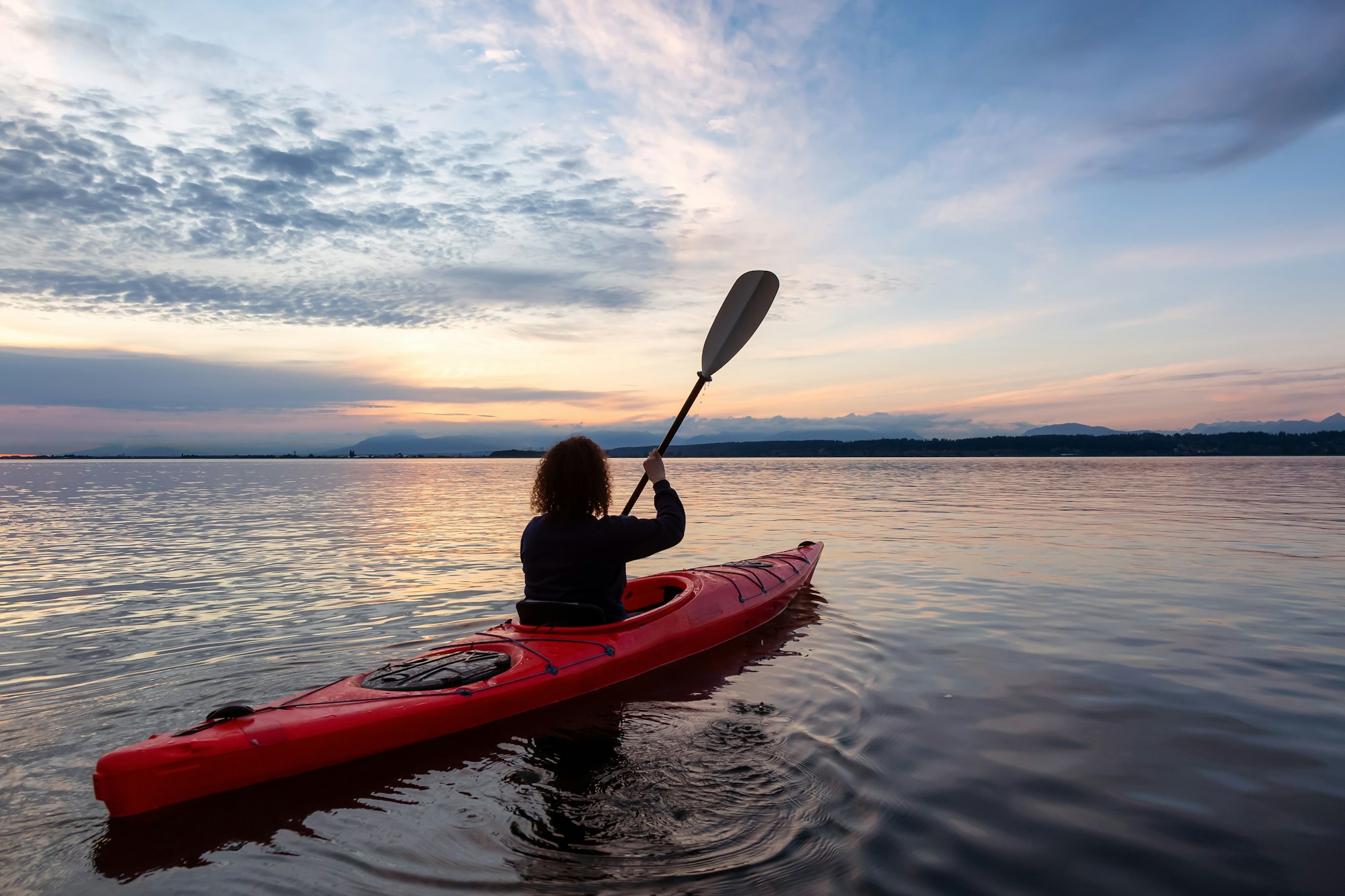 Kayaking during a Colorful Sunset